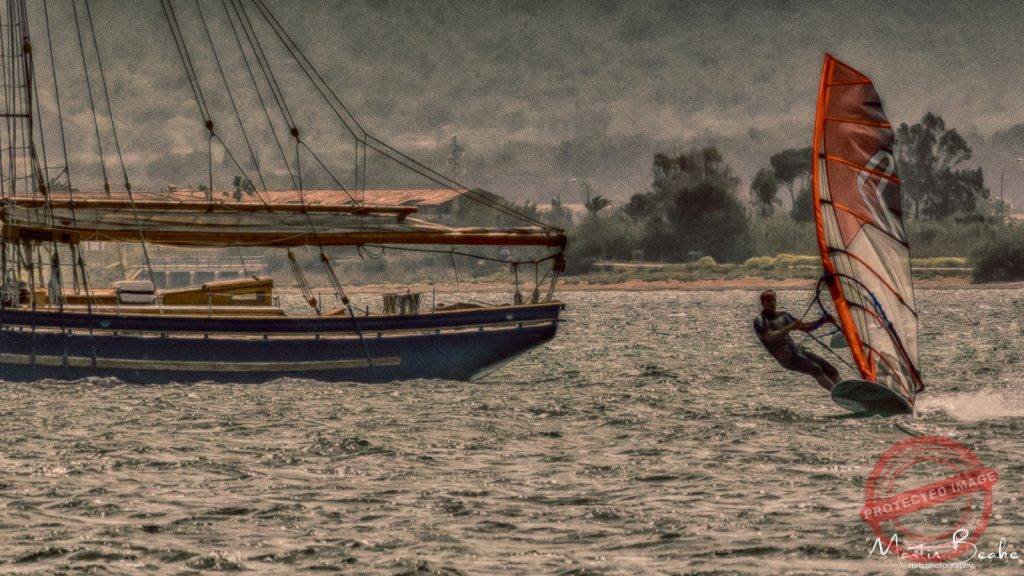 Windsurfer Rounds Vintage Yacht