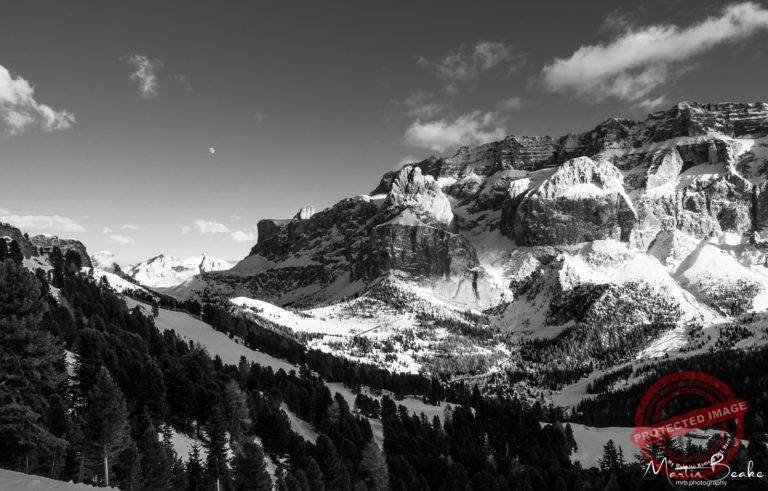 Italian Dolomites and Moon